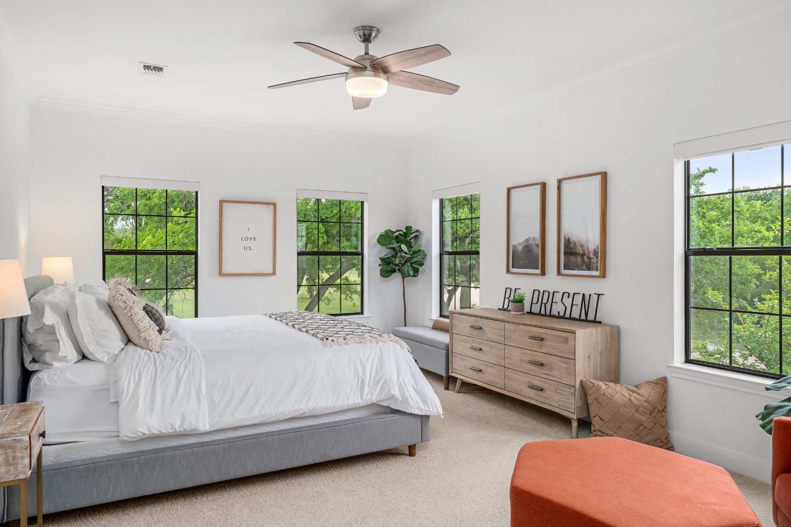 Master bedroom with king bed at Countryside Haven
